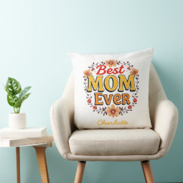 Bästa Mamma någonsin | Blommigt Utandning | Cute M Kudde