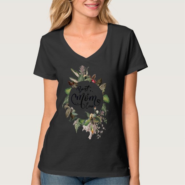 Bästa Mamma någonsin Blommigten för kvinnor, Dekor T Shirt (Framsida)