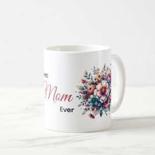 Bästa Mamma någonsin-blommigtens vattenfärg Kaffemugg