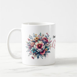 Bästa Mamma någonsin-blommigtens vattenfärg Kaffemugg