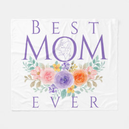 Bästa Mamma någonsin-blommor, Mors dag-citat Fleecefilt