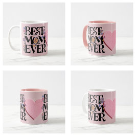 Bästa mamma någonsin blommor och rosa hjärta kaffemugg