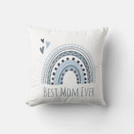 Bästa Mamma någonsin Blue Boho Rainbow Kudde