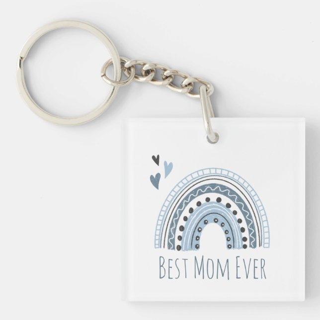 Bästa Mamma någonsin Blue Boho Rainbow Photo (Framsidan)