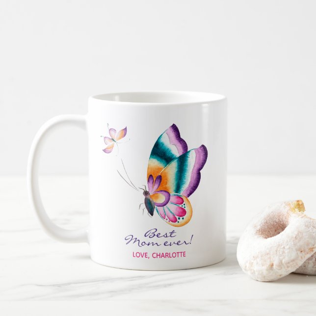 Bästa mamma någonsin! Boho chic butterfly - Mors d Kaffemugg (Med munk)