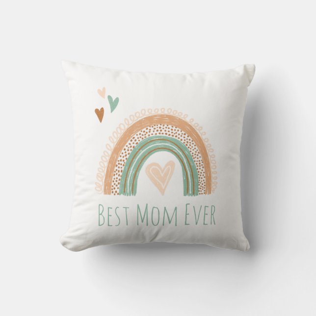 Bästa Mamma någonsin Boho Rainbow Kudde (Framsida)