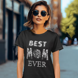 Bästa Mamma någonsin Calligraphy-solrosblomman Mor T Shirt