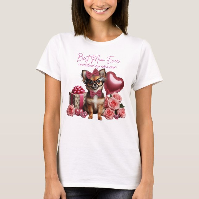 Bästa Mamma någonsin Chihuahua Puppy T Shirt (Framsida)