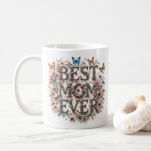 Bästa Mamma någonsin citat Butterflies vackra blom Kaffemugg