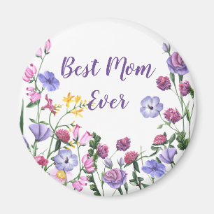 Bästa Mamma någonsin - citat Sommar Garden Flowers Magnet