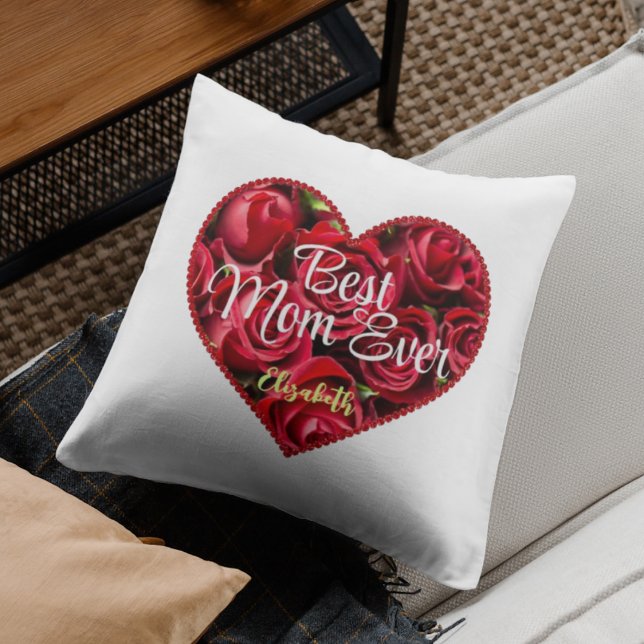 Bästa Mamma någonsin Classy Röd ros Heart Mors dag Kudde (Skapare uppladdad)