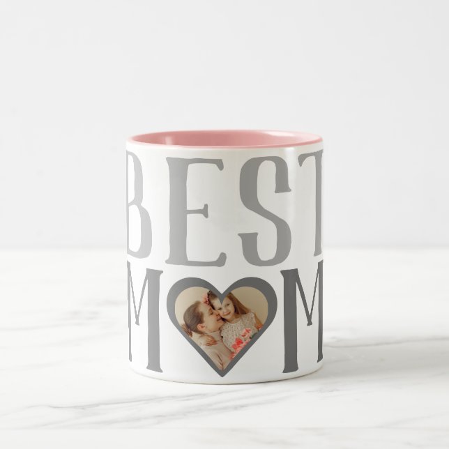 Bästa Mamma någonsin | Cute 1-foto Mors dag Två-Tonad Mugg (Center)