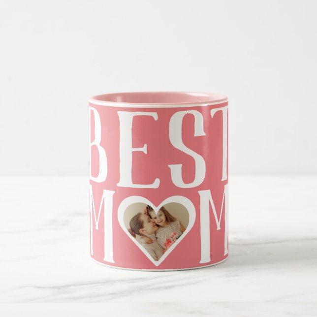 Bästa Mamma någonsin | Cute 1-foto Mors dag Två-Tonad Mugg (Center)