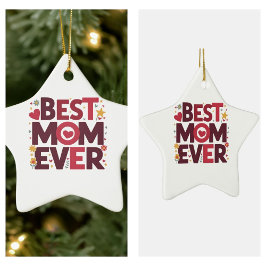 Bästa Mamma någonsin Cute Hearts Mors dag Julgransprydnad Keramik