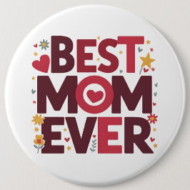 Bästa Mamma någonsin Cute Hearts Mors dag Knapp