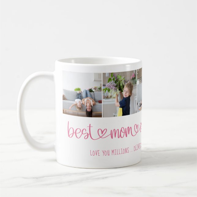 Bästa Mamma någonsin Cute Letar i Kärlek Du 6-foto Kaffemugg (Vänster)