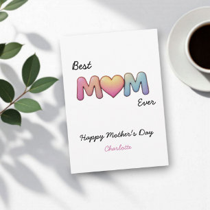 Bästa Mamma någonsin Cute Personlig Mors dag Kort