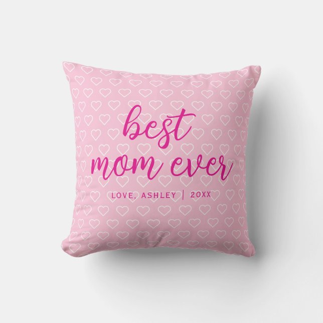 Bästa Mamma någonsin Cute Rosa Heart-Trendiget i M Kudde (Framsida)