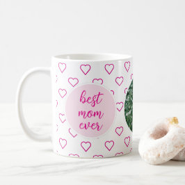 Bästa Mamma någonsin Cute Rosa Hearts Photo Mors d Kaffemugg
