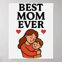 Bästa Mamma någonsin-dekorativa Poster för Mamma
