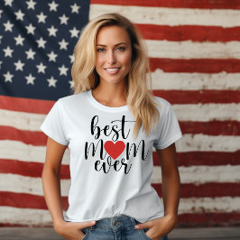 Bästa Mamma någonsin dekorativt skript med hjärta T Shirt
