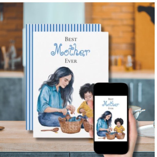 Bästa mamma någonsin Design för moder- och barnbin Kort (Skapare uppladdad)