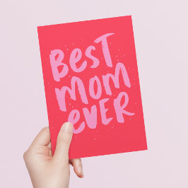 Bästa mamma någonsin djärva trendiget, smart rosa kort
