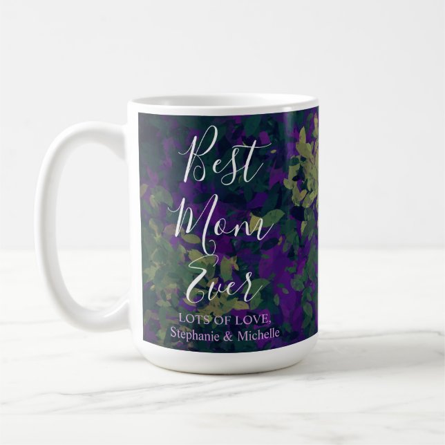 Bästa Mamma någonsin Elegant Garden Blommigt Hand  Kaffemugg (Vänster)