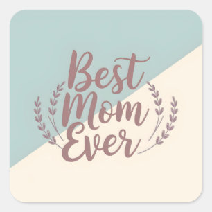 Bästa Mamma någonsin - Elegant Mint och Cream Desi Fyrkantigt Klistermärke