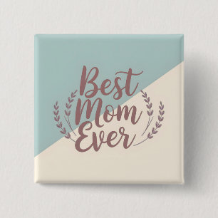 Bästa Mamma någonsin - Elegant Mint och Cream Desi Knapp