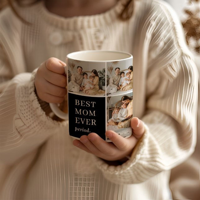 Bästa Mamma någonsin. Elegant Modern 9-foto Kaffemugg (Skapare uppladdad)
