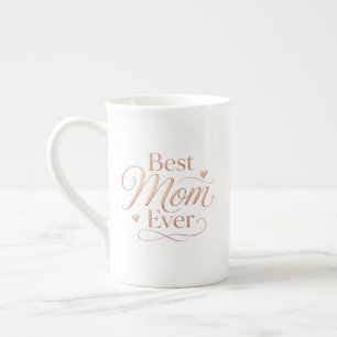 Bästa mamma någonsin Elegant Rose Gold-typografi Benporslin Mugg