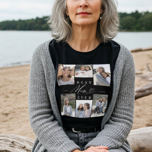 Bästa Mamma någonsin-Elegant-skript Heart Photo Co T Shirt