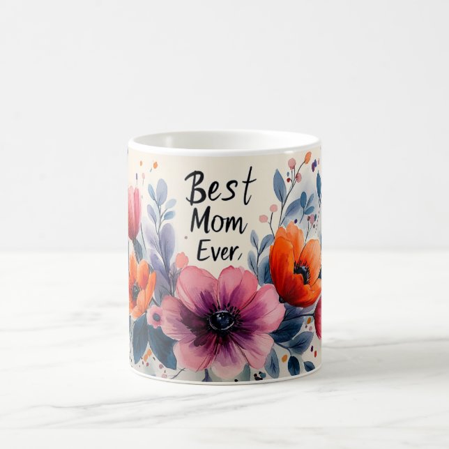 Bästa mamma någonsin Elegant vattenfärg present ti Kaffemugg (Center)