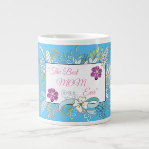 "Bästa Mamma någonsin"-elegantens blommigt, gåva a Jumbo Mugg