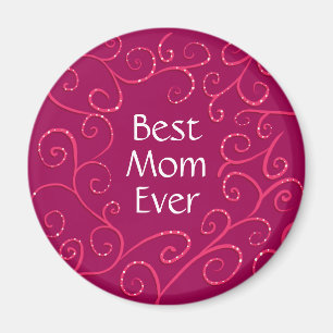 Bästa mamma någonsin elegantens rosa snurrar moder magnet