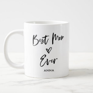 Bästa Mamma någonsin Enkel Avslappnad och hjärta Jumbo Mugg