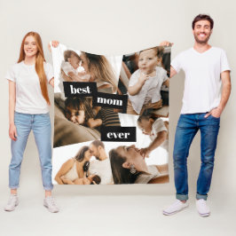 Bästa Mamma någonsin-familjen Collage Ull Photo Bl Fleecefilt