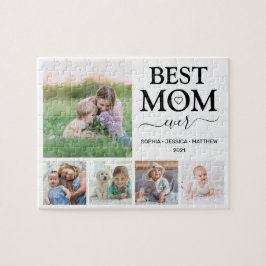 Bästa Mamma någonsin-familjens foto Collage Jigszl Pussel