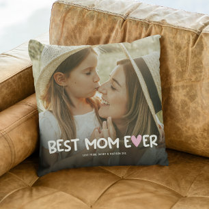 Bästa Mamma någonsin-familjfoto Dekorativ kudde