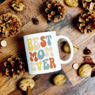 Bästa Mamma någonsin färglös Retro-typografi 2 Kaffemugg