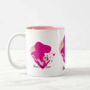 Bästa mamma någonsin Färgrik design Två-Tonad Mugg