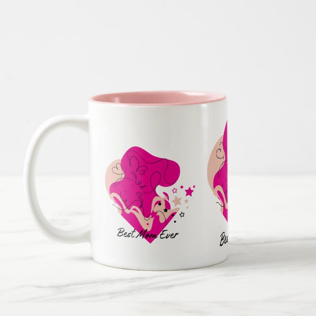 Bästa mamma någonsin Färgrik design Två-Tonad Mugg (Vänster)