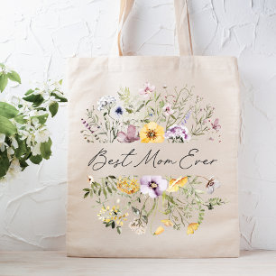 Bästa mamma någonsin Färgrik vildblomma Mors dag Tygkasse