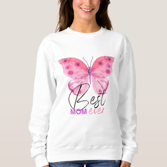 Bästa Mamma någonsin-fjäril-gåva - Mors dag-design T Shirt (Framsida)