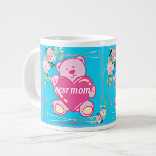 Bästa Mamma någonsin Florida Rosa Nalle Blommigt B Jumbo Mugg