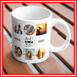 Bästa mamma någonsin Foto Collage Elegant Script H Kaffemugg