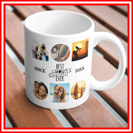 Bästa mamma någonsin Foto Collage Elegant Script H Kaffemugg