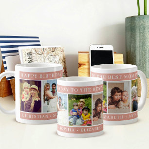 Bästa mamma någonsin Foto Collage Persika Glad föd Kaffemugg