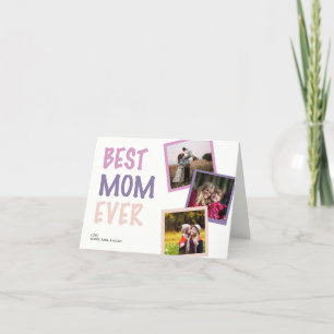 Bästa mamma någonsin Foto Collage Personlig Pastel Helgkort